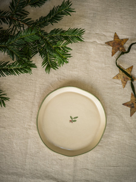 Christmas Small Serving Plate - Holly