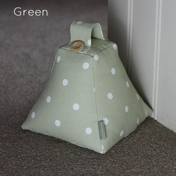 Shabby chic polka dot spotty doorstop. Handmade in pink red blue green and scottie dog fabric