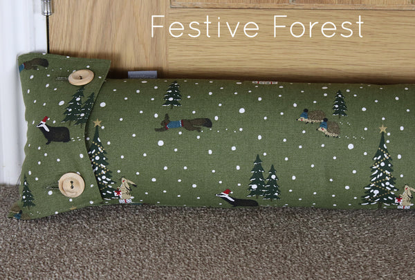 Christmas Draught Excluder Draught excluder Handmade in Sophie Allport Christmas fabrics Robin Stags Reindeer Christmas dog draught excluder