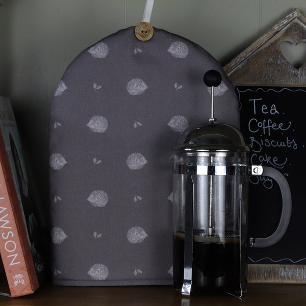 Hedgehog cafetiere coffee cosy designed by Harris & Home.
